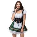 Black/Green Oktoberfest Carnival Sexy Beer Girl Fancy Dress Cosplay German Maid Costume