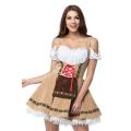 Plus Size Beige/White Oktoberfest Fancy Dress Cosplay Adult Beer Girl Costume
