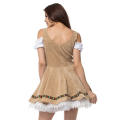Plus Size Beige/White Oktoberfest Fancy Dress Cosplay Adult Beer Girl Costume
