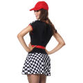 Sexy Light-Up Racer Girl Costume Short Sleeves Dress Sports Costumes