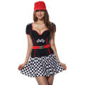 Sexy Light-Up Racer Girl Costume Short Sleeves Dress Sports Costumes