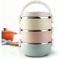 Portable Thermal Insulated Stainless Steel Triple Layer Lunch Box