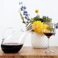 Hand-Blown Glass Broad Bowl Wine Decanter with Handle