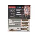 Everwealth 6 Piece Knife Set with Wooden Finish