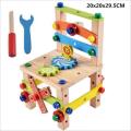 Multi Function Wooden Chair with tools