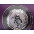 2018   TWO OUNCE       QUEEN'S BEAST  ( BLACK BULL )    999.9% PURE SOLID SILVER