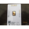 1GRAM   24CT  PURE SOLID GOLD     PAMP SUISSE... AUTHENTICATED AND  CERTIFIED