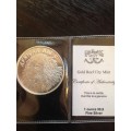 #  BIG 5  LION   #   1oz  999.9%  #   PURE SOLID SILVER  ROUND    CERTIFIED