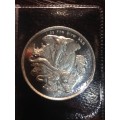 #  BIG 5  LION   #   1oz  999.9%  #   PURE SOLID SILVER  ROUND    CERTIFIED