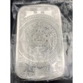 FIVE OUNCE  SILVER BAR OF   THE AZTEC CALENDAR    IN 999.9%  .PURE SOLID SILVER .