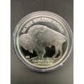 AMERICAN BUFFALO      1oz  999.9%  PURE SOLID SILVER     FIRST NATION HEAD