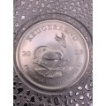 2023 1oz  999.9%  PURE  SOLID SILVER UNC.   KRUGERRAND   CAPSULED