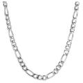 6mm Figaro Link - 316L Solid Stainless Steel Necklace Chain - Hypoallergenic - Never Tarnish - 60cm