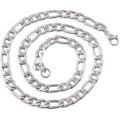 6mm Figaro Link - 316L Solid Stainless Steel Necklace Chain - Hypoallergenic - Never Tarnish - 60cm