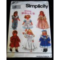 Simplicity paper pattern 8211 for dolls clothes one size for 45 cm doll