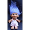 Doll collectable Troll with purple hair in pink romper suit