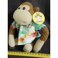 HEY-MONKEY-WITH-CLOTHES NEW-KNITTED-CHIMP-SOFT-TOY-TQ14 9AE-Window-Suct