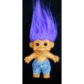 Collectable Troll doll with bright purple hair