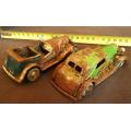 VINTAGE MINIC TOYS Windup Two cars for restoration by Tri Ang made in England