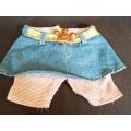 denim skirt with leggings and crown buckle for Baby Born doll copyright Zapf Creation