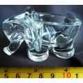 Small  Elephant clear glass Ashtray or candle holder