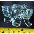 Small  Elephant clear glass Ashtray or candle holder