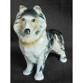 vintage porcelain collie dog figurine handpainted