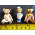 Collectable vintage 1990 s Teddy in my pocket 3 figures
