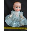 Small Vintage Evergreen Baby Doll - Sleep Eyed Hard Plastic -Moving Limbs original dress from 1950 s