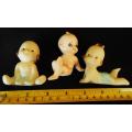 Set of three small collectable porcelain kewpie dolls