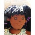 vintage brown cloth/rag doll very well made with painted face