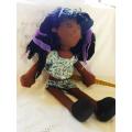 vintage brown cloth/rag doll very well made with painted face