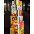Educational toy set of six stacking boxes