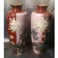 Japanese Meiji Cloisonne Vase Pair