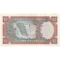 Rhodesia $2 Banknote dated 1977 in Pristine Uncirculated Condition