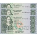 C Stals 1st Issue 3 x R10 replacement notes XX. Uncirculated. 1 Bid takes all 3.