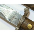 English Bayonet in Leather Sheath. 1888 pattern 303 issued 1892. MOLE