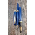 Vintage Pen Sale #8. Sheaffer Touchdown Fountain Pen and Pencil Set. Blue