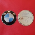 BMW Blue True Carbon Fibre Bonnet/Boot Emblem Badge Decal, 82mm and 74mm, R160 each