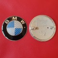 BMW Blue True Carbon Fibre Bonnet/Boot Emblem Badge Decal, 82mm and 74mm, R160 each