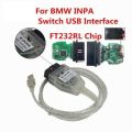 LATEST BMW INPA K+DCAN Diagnostic Interface, FT232RL Chip, Green PC Board, with Switch, LOCAL STOCK