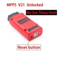 Unlocked Red MPPS V21 ECU Chip Tuning Interface Tool, No Usage Limitation, Reset button, R1830