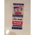 Matches Matchbox Match Book Military WW2 era USA American Buy More WAR Bonds Stamps - 1940s