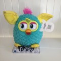 Hasbro FURBY BLUE with YELLOW Ears Plush Toy 20cm high New Mint on Card