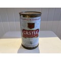 Vintage 1960s CASTLE LAGER open steel Beer can South Africa