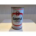 Vintage 1950s CASTLE LAGER open steel beer can South Africa