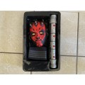 STAR WARS Rubies Darth Maul Electronic Duel blade lightsaber and Kids clone and belt set from 1999.