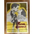 100% Original 1960s Elvis Presley KING CREOLE Movie Poster - South African print