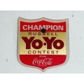 A Genuine South African Coca Cola 1976 COKE Russell Yo-Yo Competition WINNER Badge