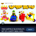 lot of GARFIELD 1988 Figures from McDonald Restaurant -
